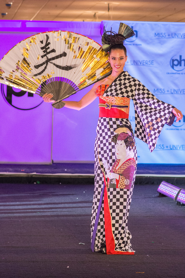Momoko Abe, Miss Japan 2017 debuts her National Costume on stage at Planet Hollywood Resort & Casino on November 18, 2017. The National Costume Show is an international tradition where contestants display an authentic costume of choice that best represents the culture of their home country. The Miss Universe contestants are touring, filming, rehearsing and preparing to compete for the Miss Universe crown in Las Vegas, NV. Tune in to the FOX telecast at 7:00 PM ET live/PT tape-delayed on Sunday, November 26, live from the AXIS at Planet Hollywood Resort & Casino in Las Vegas to see who will become the next Miss Universe. HO/The Miss Universe Organization