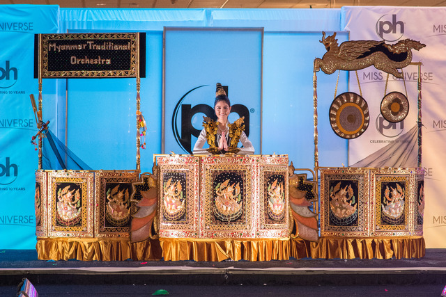 Zun Than Sin, Miss Myanmar 2017 debuts her National Costume on stage at Planet Hollywood Resort & Casino on November 18, 2017. The National Costume Show is an international tradition where contestants display an authentic costume of choice that best represents the culture of their home country. The Miss Universe contestants are touring, filming, rehearsing and preparing to compete for the Miss Universe crown in Las Vegas, NV. Tune in to the FOX telecast at 7:00 PM ET live/PT tape-delayed on Sunday, November 26, live from the AXIS at Planet Hollywood Resort & Casino in Las Vegas to see who will become the next Miss Universe. HO/The Miss Universe Organization