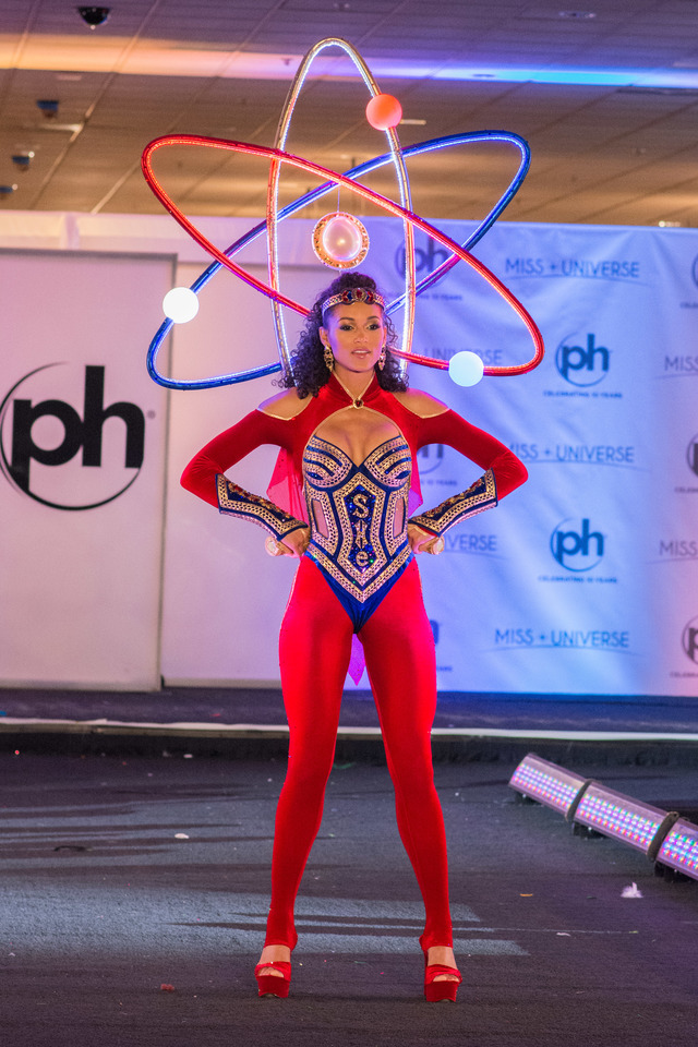 Kára McCullough, Miss USA 2017 debuts her National Costume on stage at Planet Hollywood Resort & Casino on November 18, 2017. The National Costume Show is an international tradition where contestants display an authentic costume of choice that best represents the culture of their home country. The Miss Universe contestants are touring, filming, rehearsing and preparing to compete for the Miss Universe crown in Las Vegas, NV. Tune in to the FOX telecast at 7:00 PM ET live/PT tape-delayed on Sunday, November 26, live from the AXIS at Planet Hollywood Resort & Casino in Las Vegas to see who will become the next Miss Universe. HO/The Miss Universe Organization