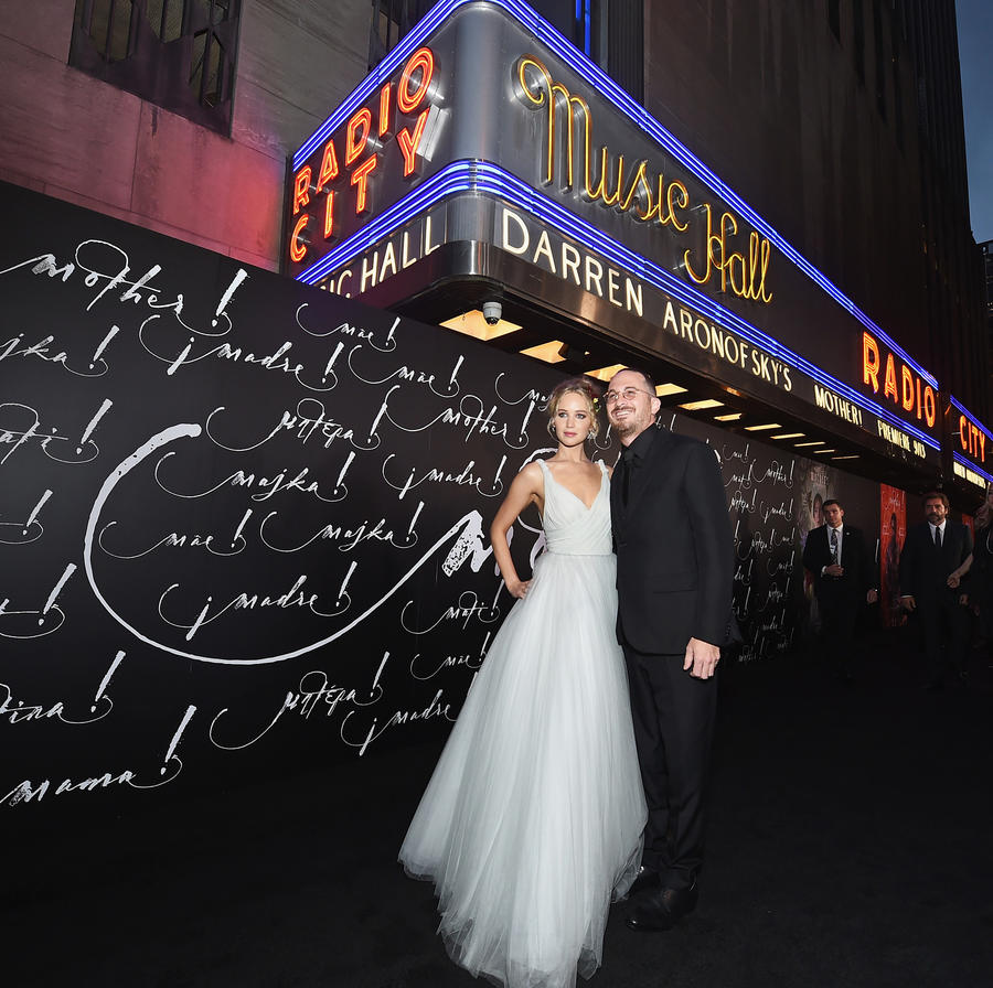 Jennifer Lawrence and writer-director Darren Aronofsky at the New York premiere of 'Mother!' in September. (Michael Loccisano / Getty Images)