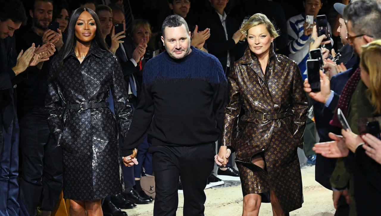 Everyone back to the Ritz'; Kate Moss and Naomi Campbell give designer Kim  Jones a send off to remember at his final Louis Vuitton show during Paris  Men's Fashion Week