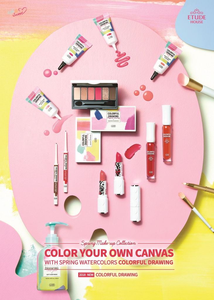 Paint Your Canvas (Face) With Bright Colors With These Paints From Etude House 2018 Spring Makeup - Colorful Drawing Collection-Pamper.my