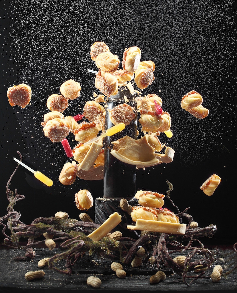 Durian Croquembouche Peanuts Nougatine with Sesame