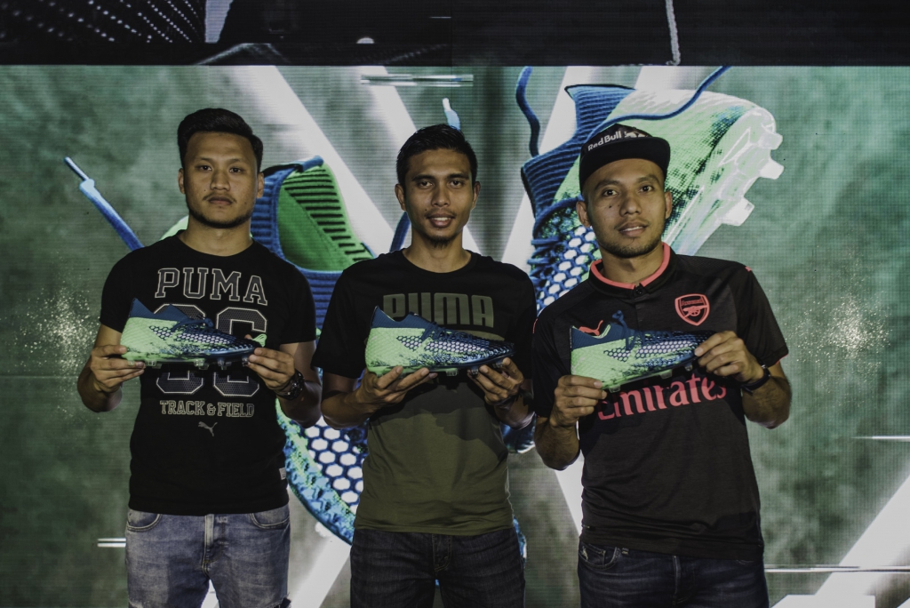 (From Left) Khairul Azhan, Razman Roslan and Mahali Jasuli with PUMA FUTURE FRENZY-min