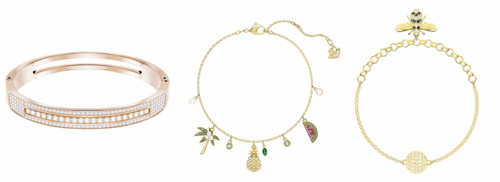 Left to Right: Live Bangle RM549; Lime Bracelet RM549; Swarovski Remix Collection Bee RM399