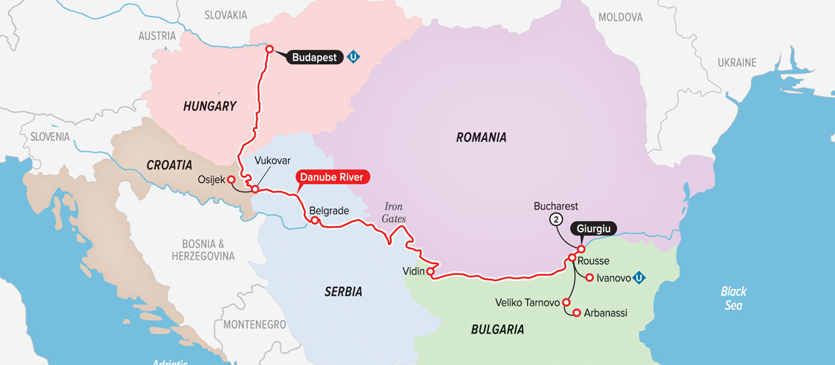 The route of Highlights of Eastern Europe River Cruise