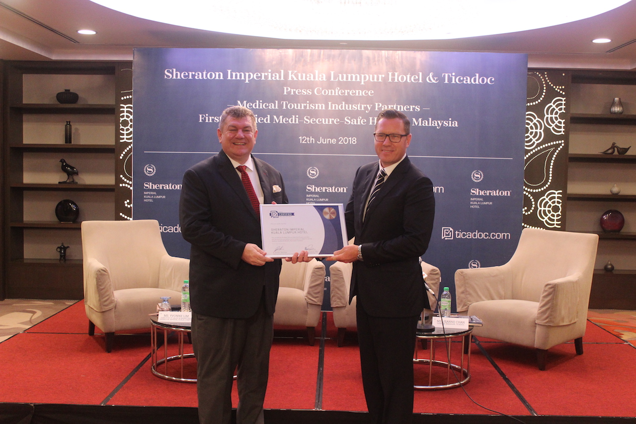Left to Right, Mr. Frank Beck, Managing Director of Sheraton Imperial Kuala Lumpur Hotel and Mr. Richard Stevens, Executive Chairman of Ticadoc