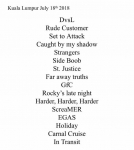 U Mobile presents Albert Hammond Jr_18 July Malaysia Set List