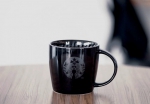 Starbucks Signing Store 16oz Mug Black with Gold Rim