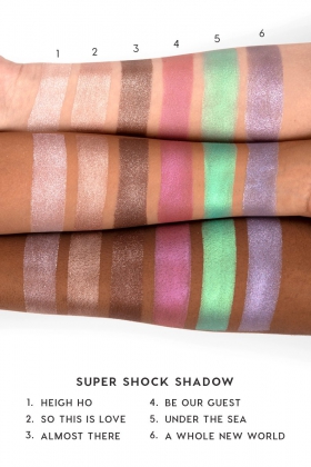 Colourpop Disney Designer Collection, Super Shock Shadows Swatches