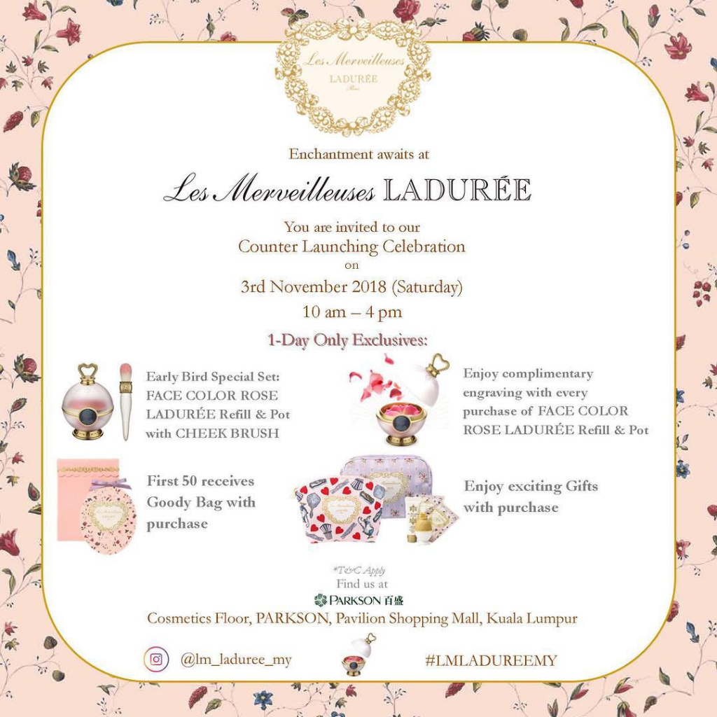 Les Merveilleuses Ladurée Opens Its 2nd Counter At Parkson Elite, Pavilion Kuala Lumpur