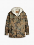 Long Sherpa Hooded Trucker jacket – Camo – RM499