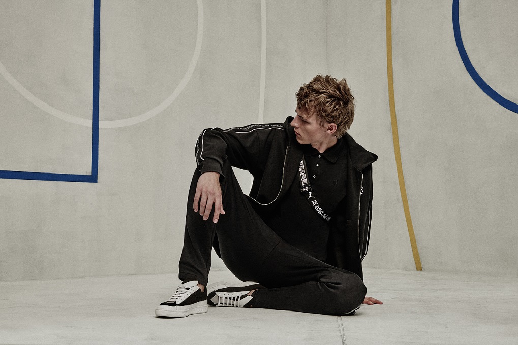 Model wearing PUMA x Karl Lagerfeld Collection