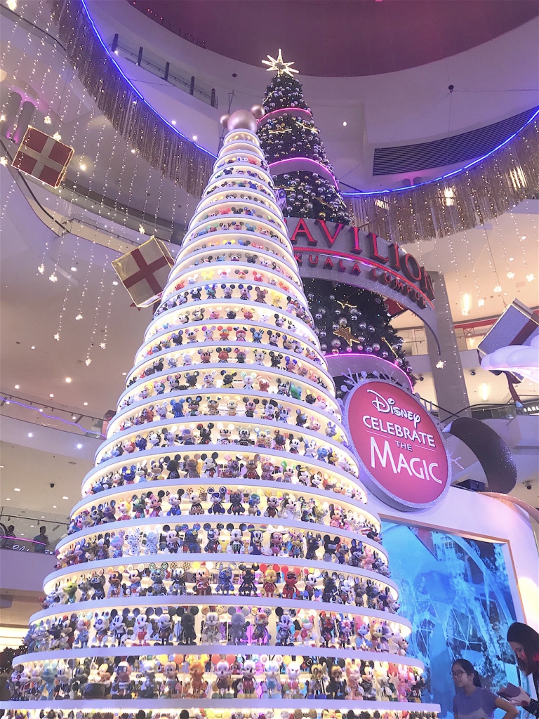 impressive revolving artificial Christmas tree featuring 1,000 of 6-inch Mickey figurines