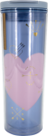 TUMBLER 16OZ PURPLE WITH PINK HEART