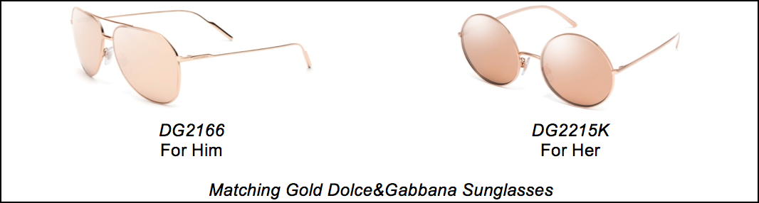 Matching Gold Dolce&Gabbaba Sunglasses