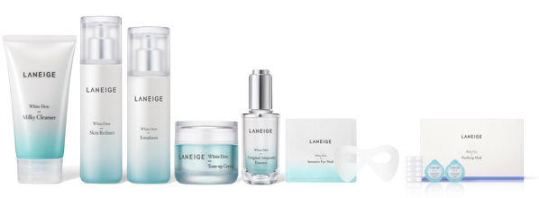 The full range of LANEIGE White Dew line