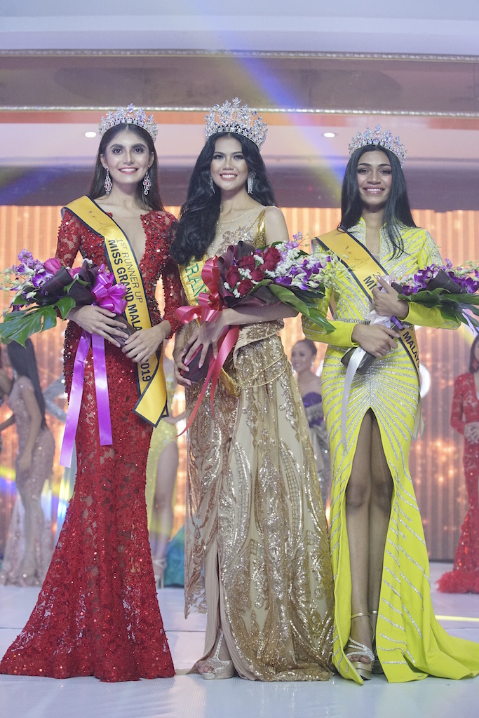 The top 3 winners who will represent Malaysia at various international pageants in 2019.