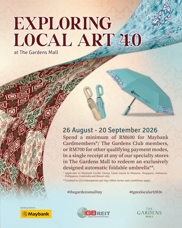 Exploring Local Art 4.0 at The Gardens Mall_Spend and redeem an exclusively designed automatic foldable umbrella poster